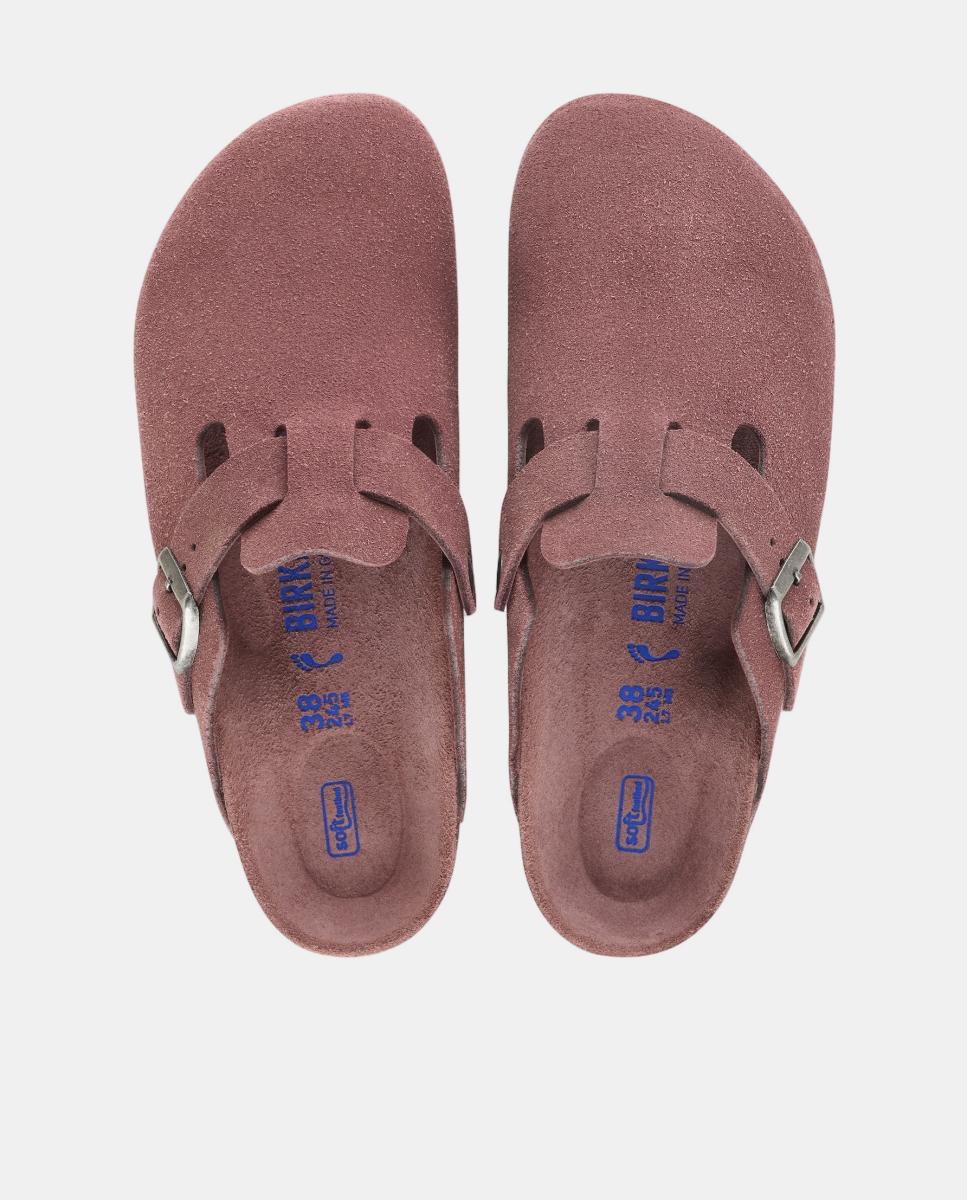 Imagen 5 de Zueco de mujer en ante y plantilla blanda - Birkenstock - Rojo Granate Rojo Granate