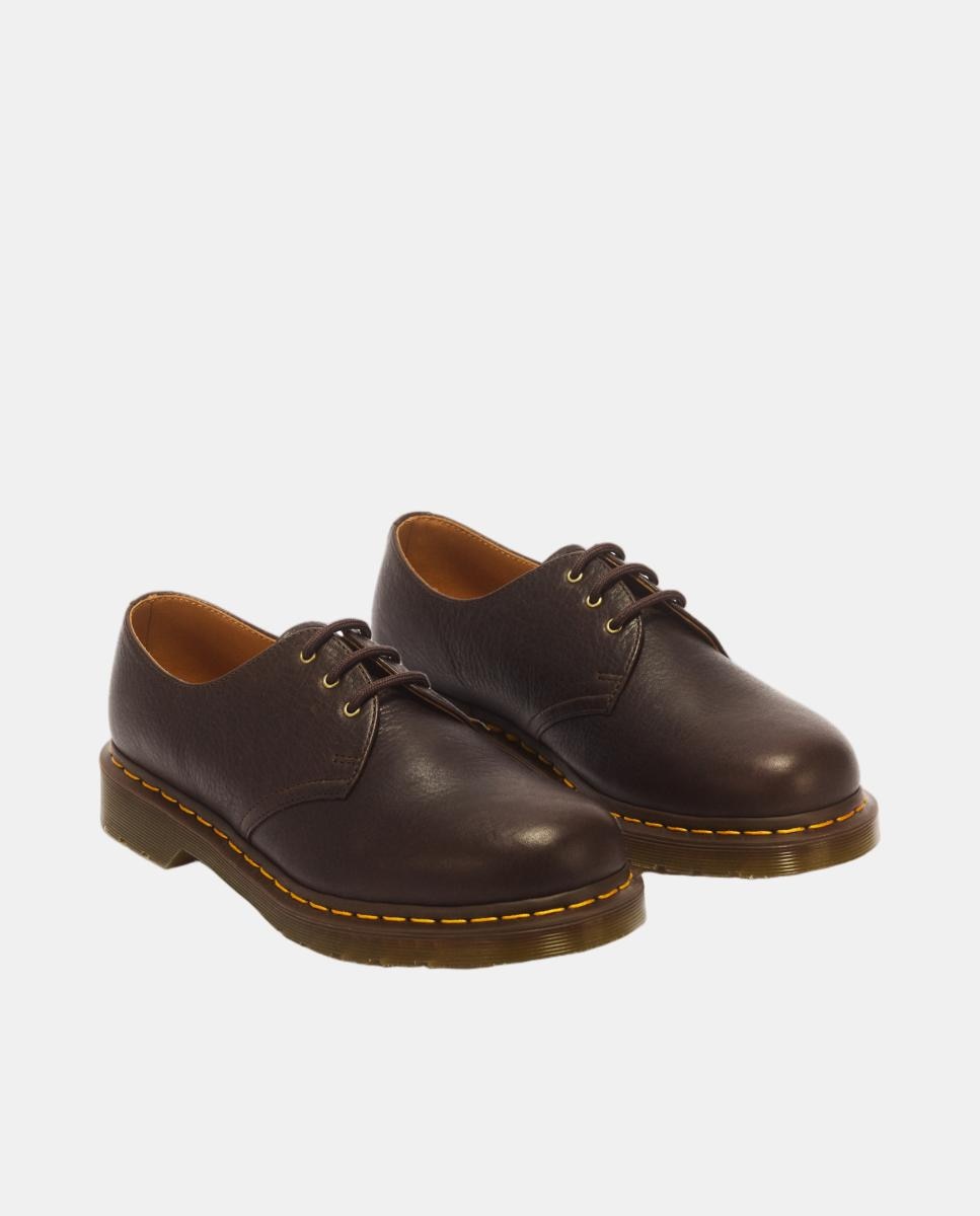 Sapatos 1461 de mulher em pele Ambassador Castanho-escuro-2