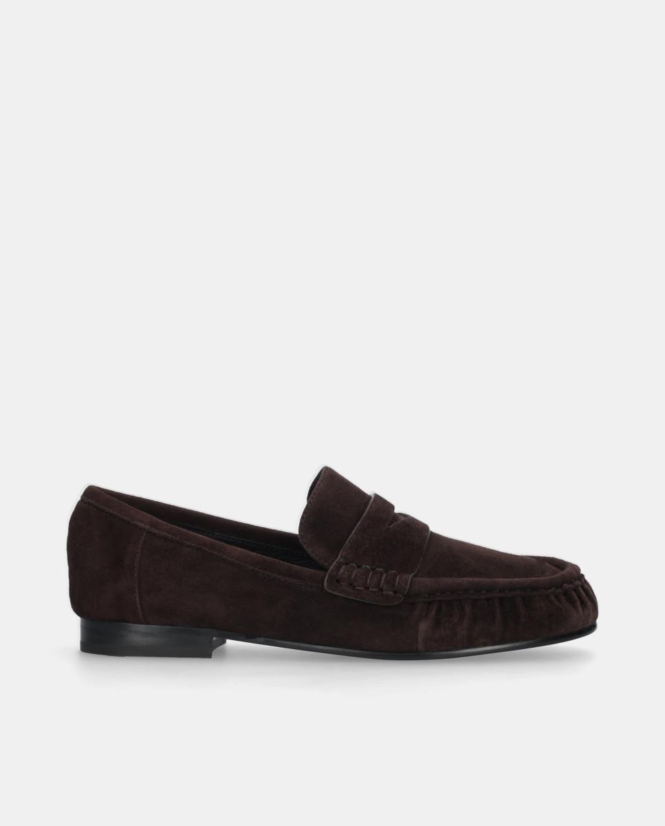 Imagen 0 de Mocasin de mujer de Ante plano Marrón