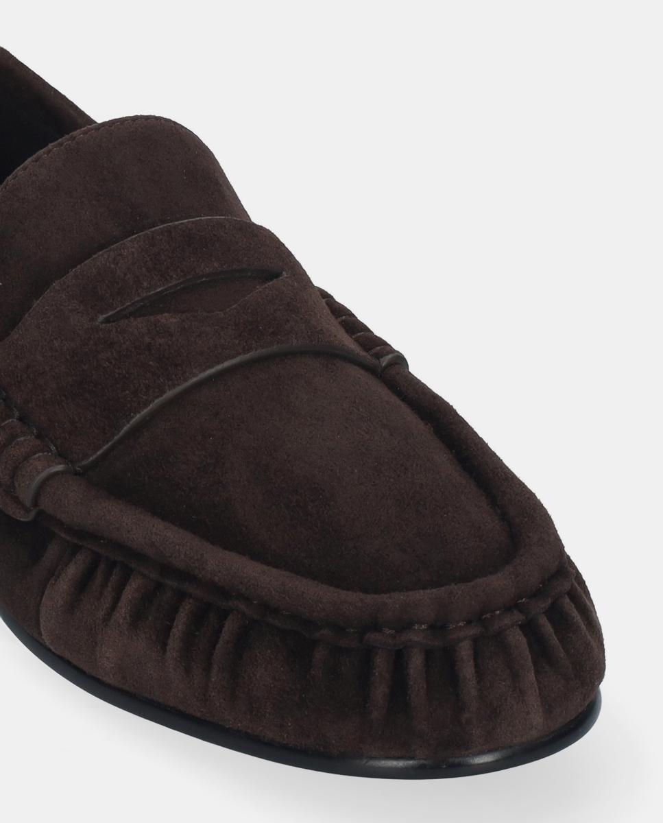 Mocasin de mujer de Ante plano - Bibi Lou - Marrón Marrón-3