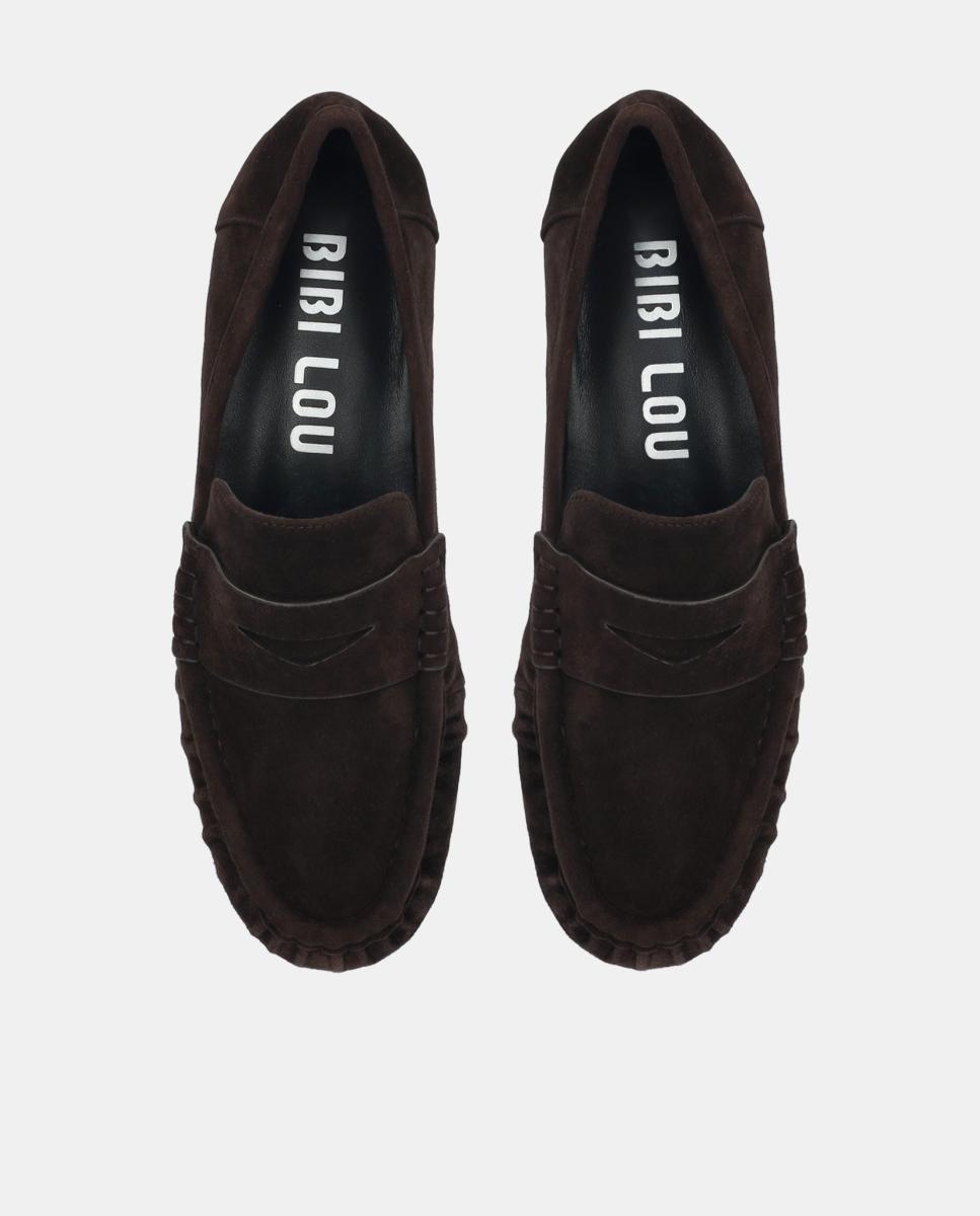 Mocasin de mujer de Ante plano - Bibi Lou - Marrón Marrón-4