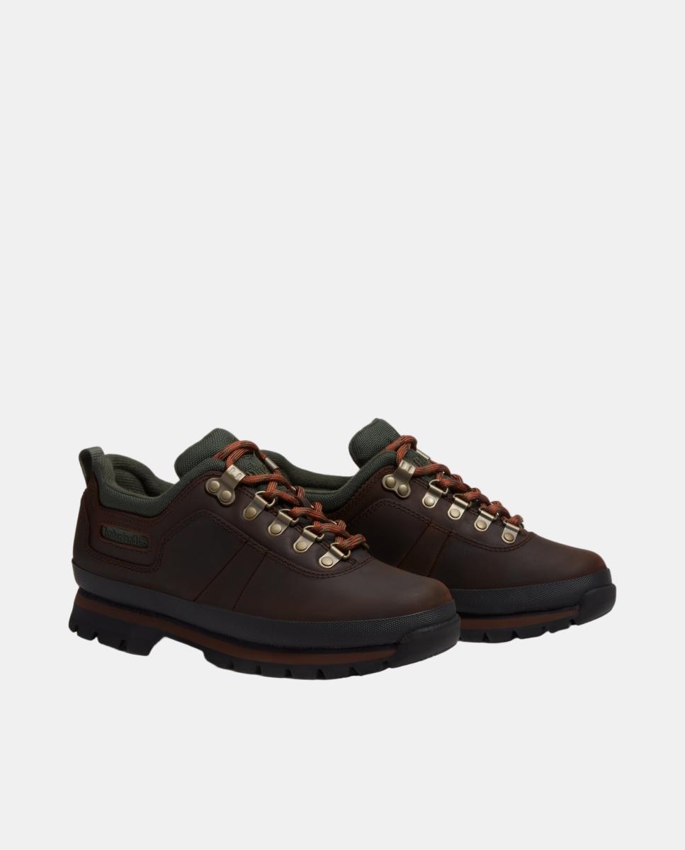 Sapatos com Atacadores Euro Hiker em Pele Castanho-escuro-4