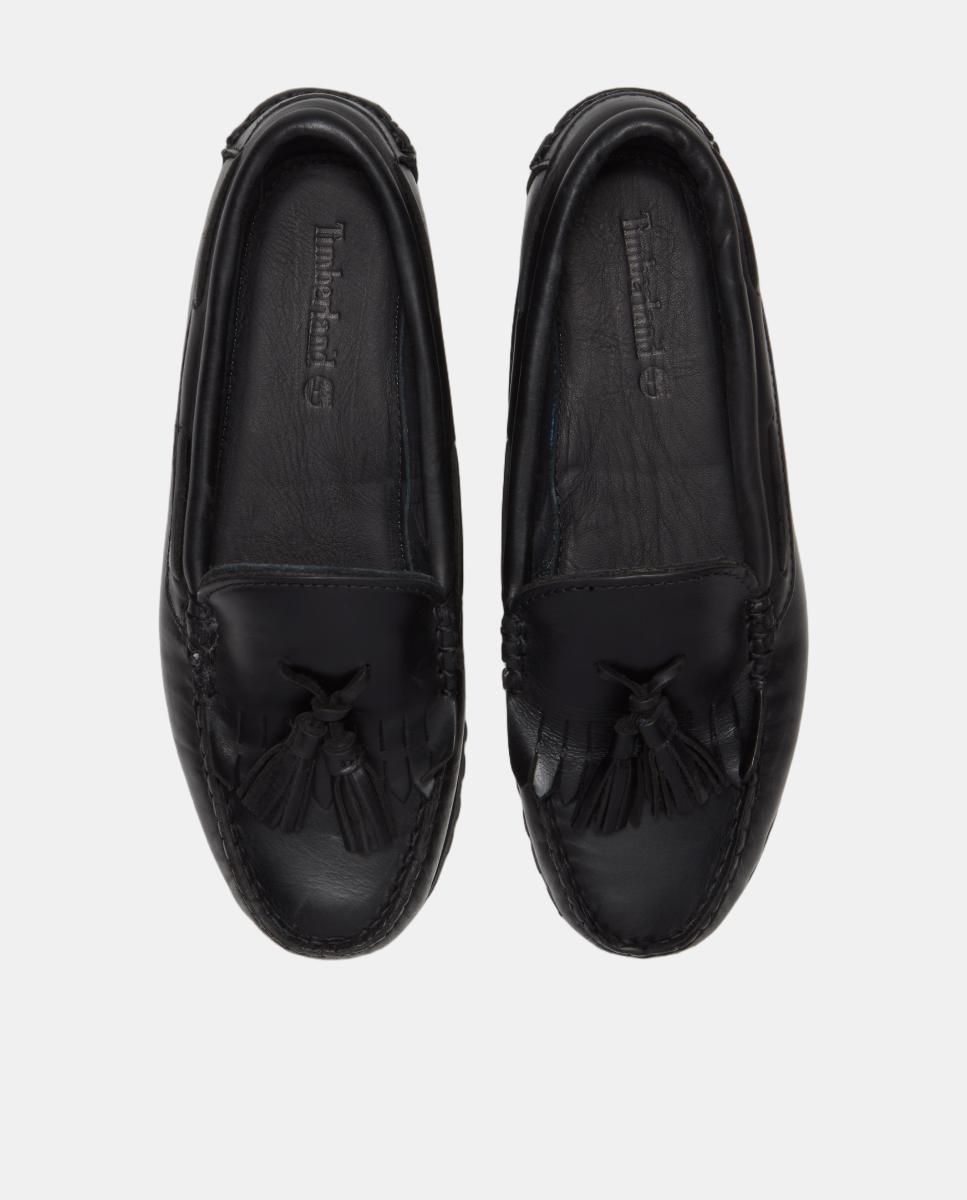 Mocassins com Borlas Authentic em Pele Preto-2