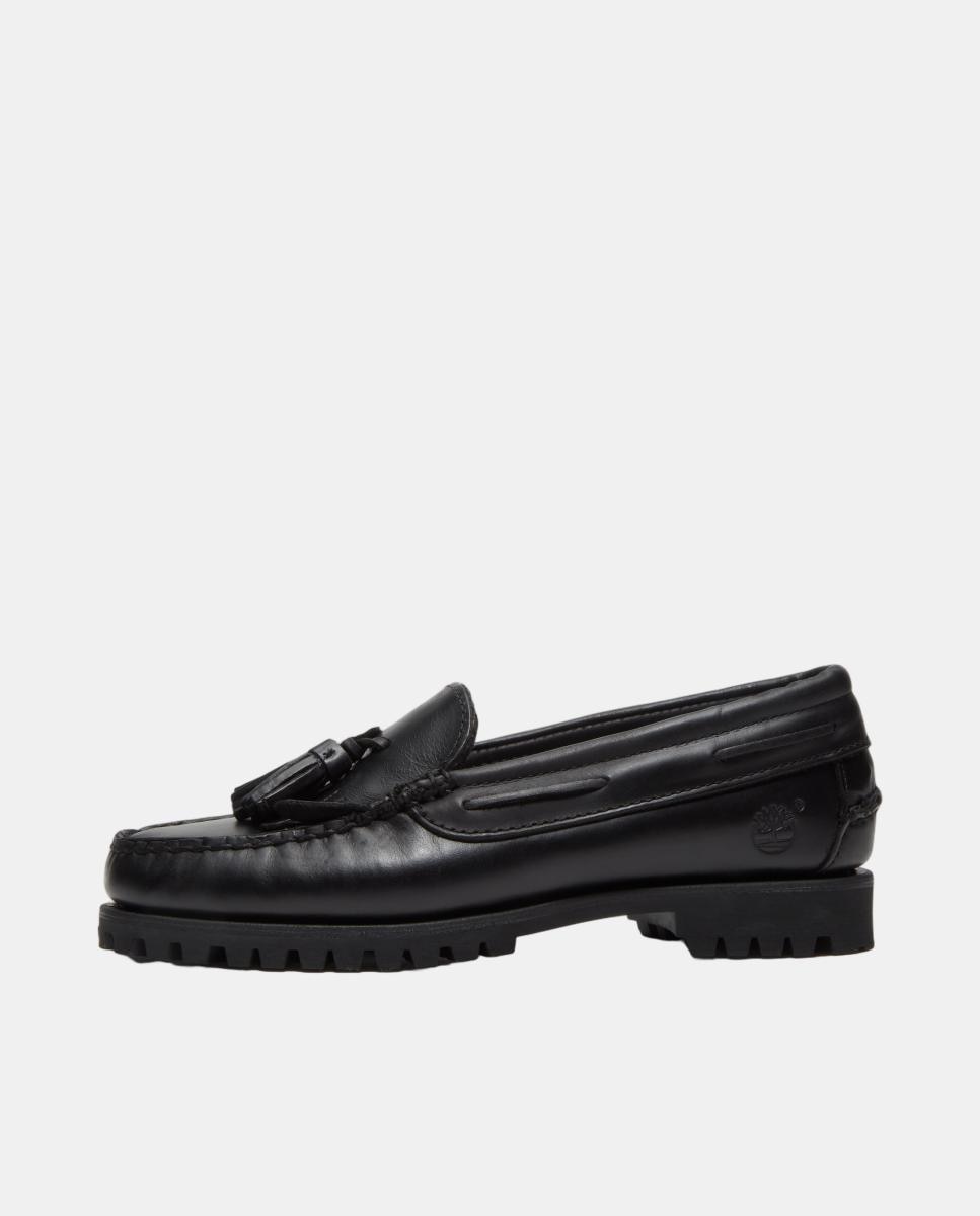 Mocassins com Borlas Authentic em Pele Preto-9