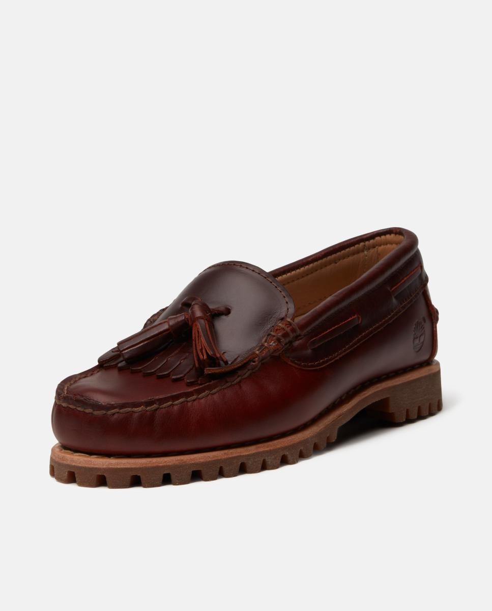 Mocassins com Borlas Authentic em Pele Castanho-2