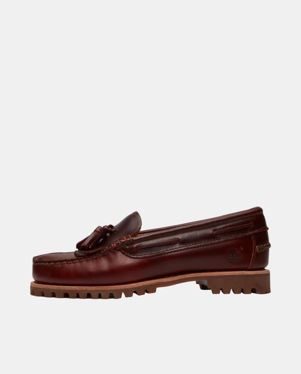 Mocassins com Borlas Authentic em Pele Castanho-11