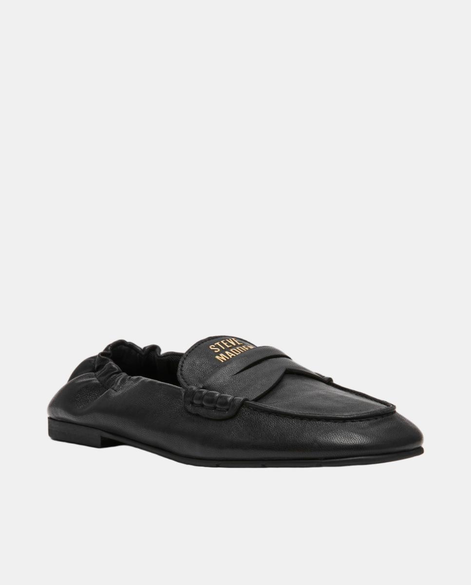 Mocasín slipper newbury mujer de piel y fruncido - Steve Madden - Negro Negro-2