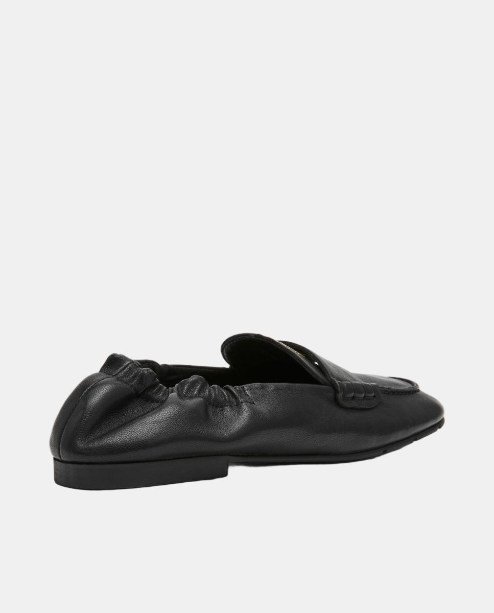 Mocasín slipper newbury mujer de piel y fruncido - Steve Madden - Negro Negro-3