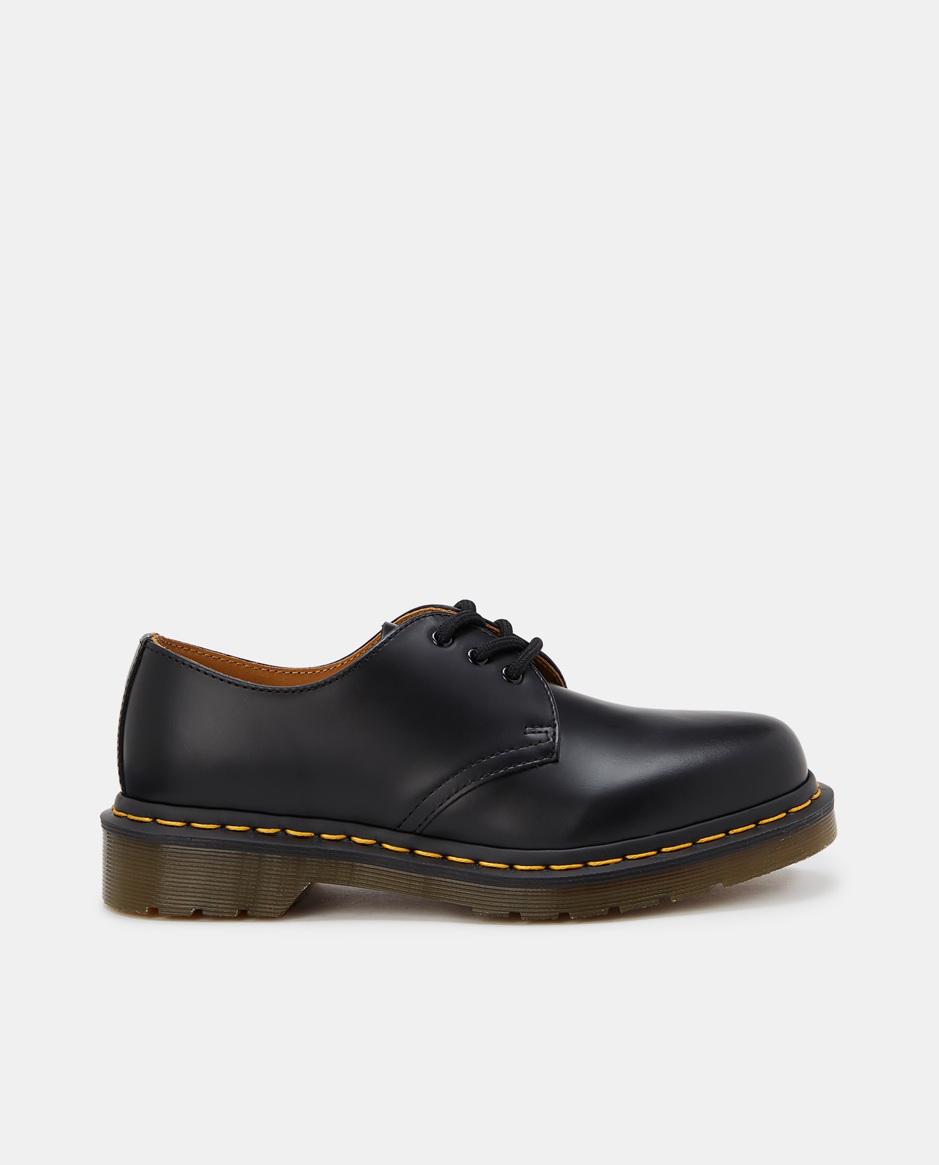 Imagem 0 de Sapatos de Atacadores Unissexo com Pespontos e em Pele - Preto/Amarelo