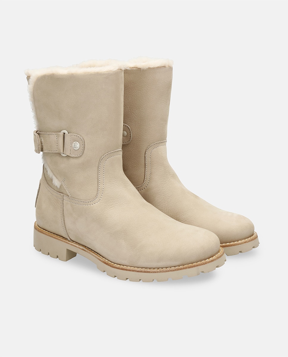 Botins Felia Trav com Forro Interior de Pelo e em Pele Waterproof Cru-5