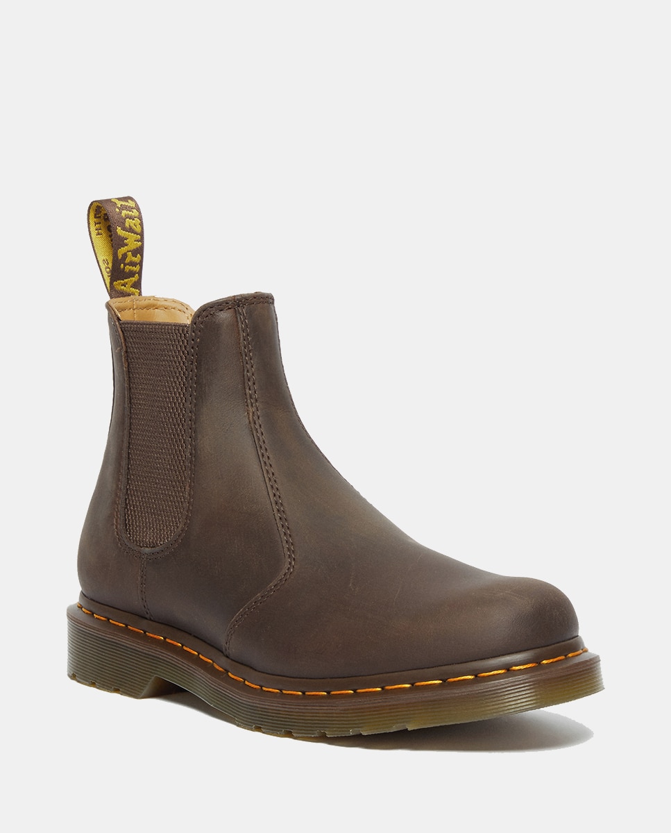 Botas Chelsea 2976 Yellow Stitch em Pele Crazy Horse Castanho-escuro-2