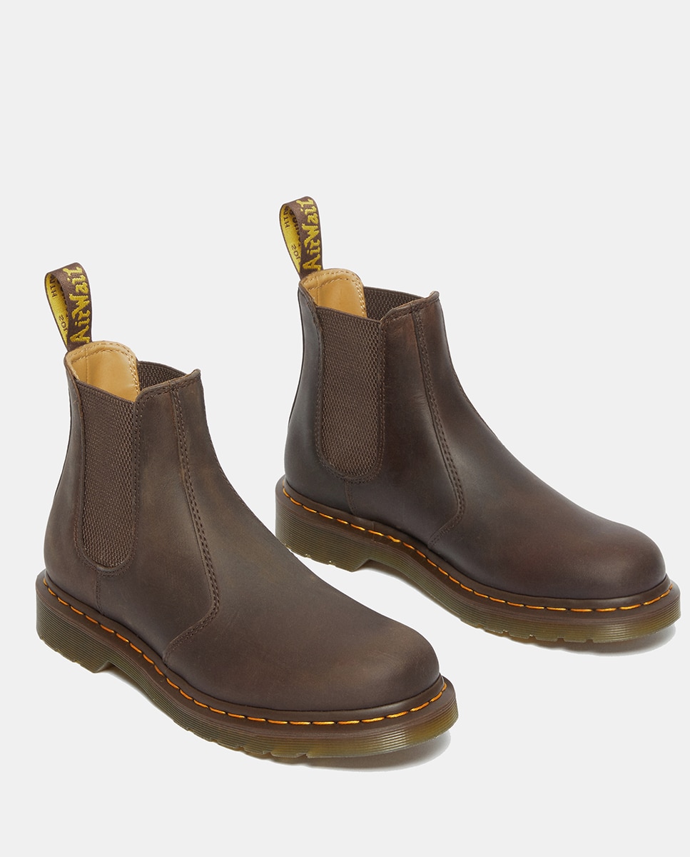 Botas Chelsea 2976 Yellow Stitch em Pele Crazy Horse Castanho-escuro-3