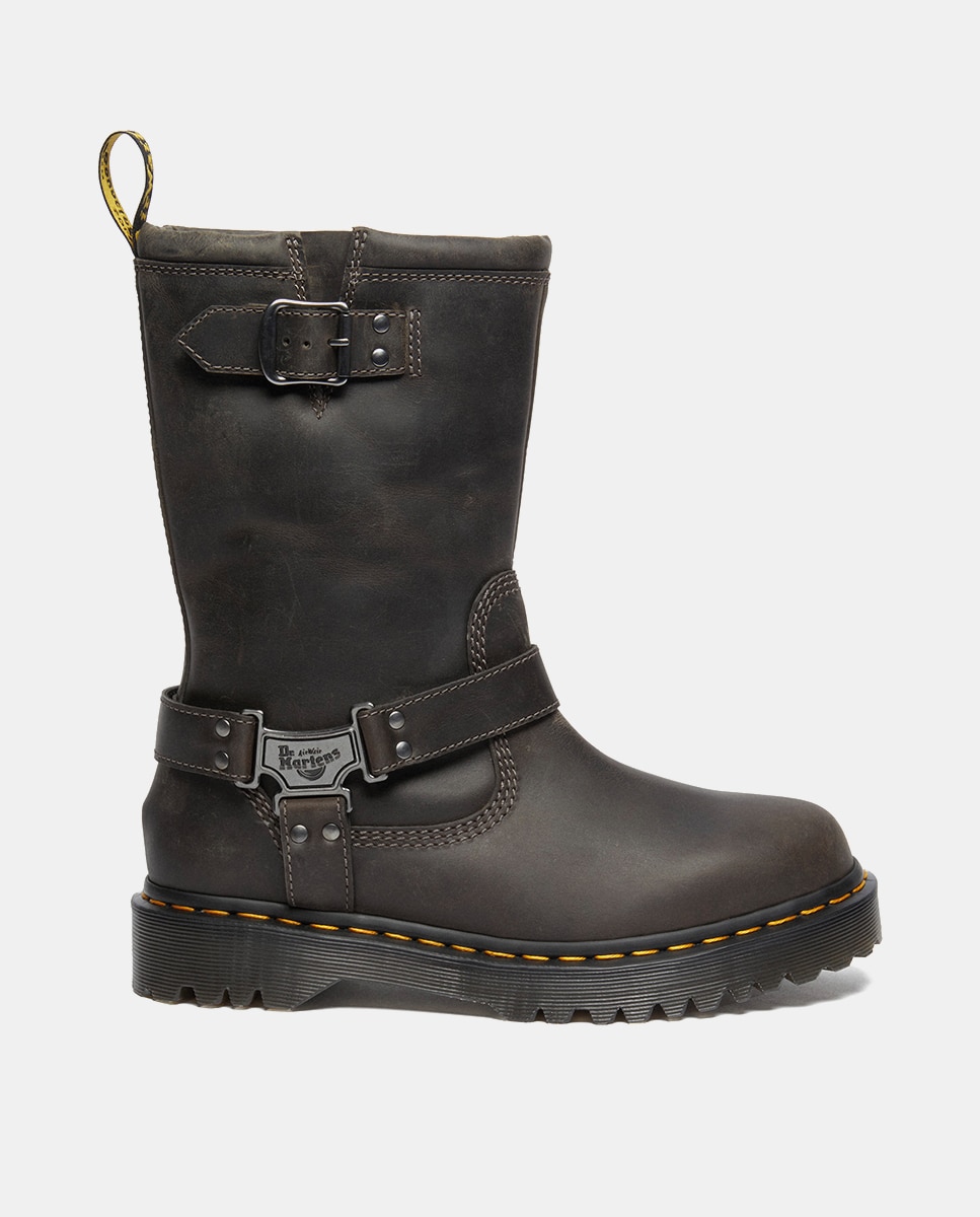 Botas Altas Anistone Hi em Pele Cinzento-1
