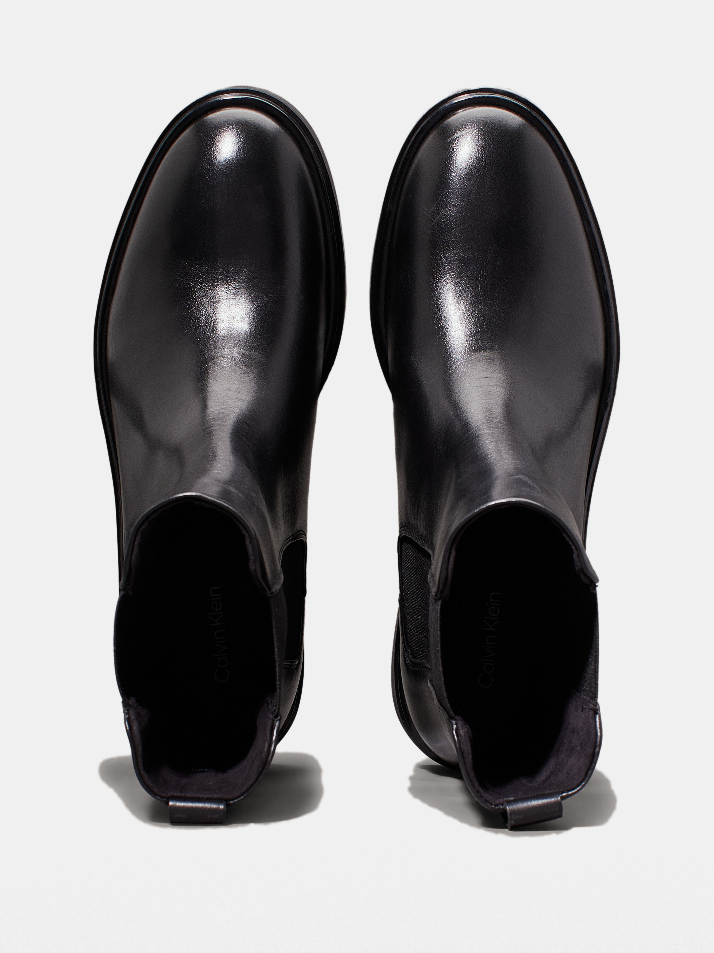 Botins Tipo Chelsea em Pele Preto-4