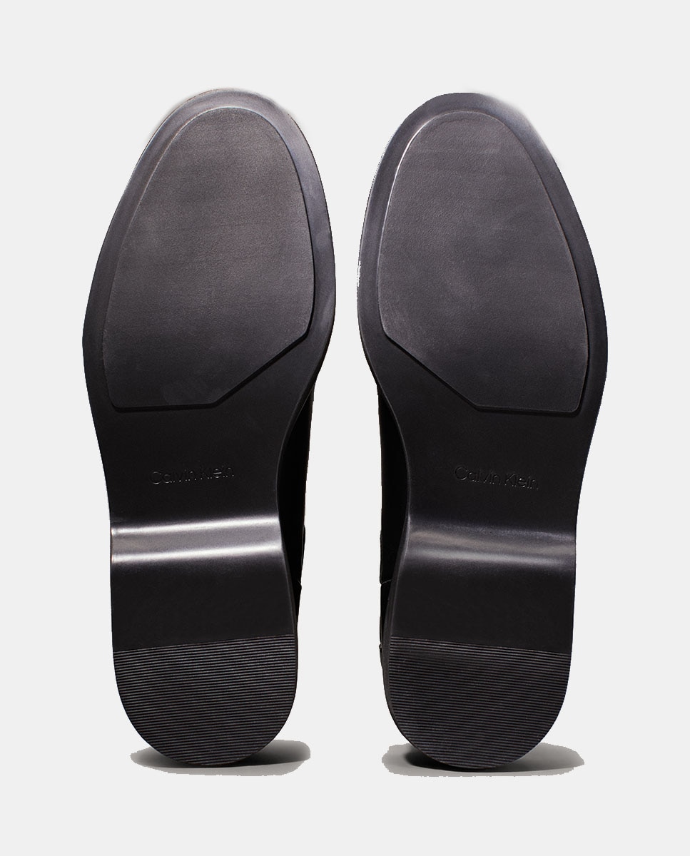 Botins Tipo Chelsea em Pele Preto-5