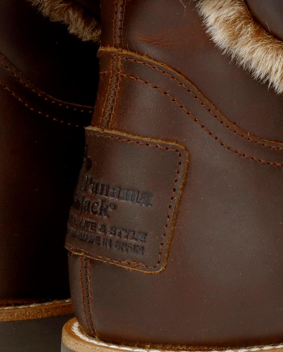 Botas em Pele e com Forro de Pelo Sintético Castanho-7