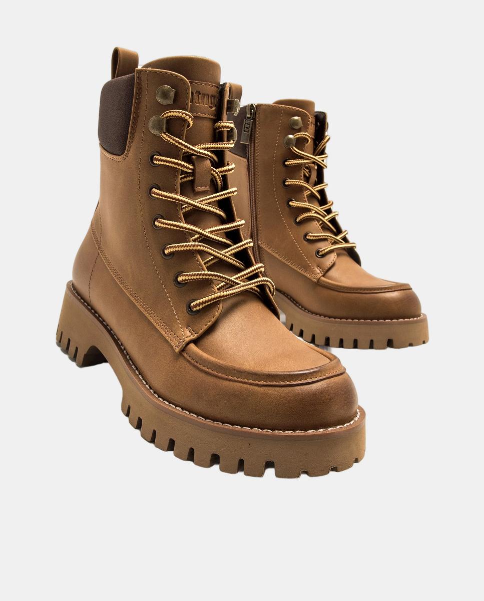 Botins Lenox com Sola Dentada Mostarda-6