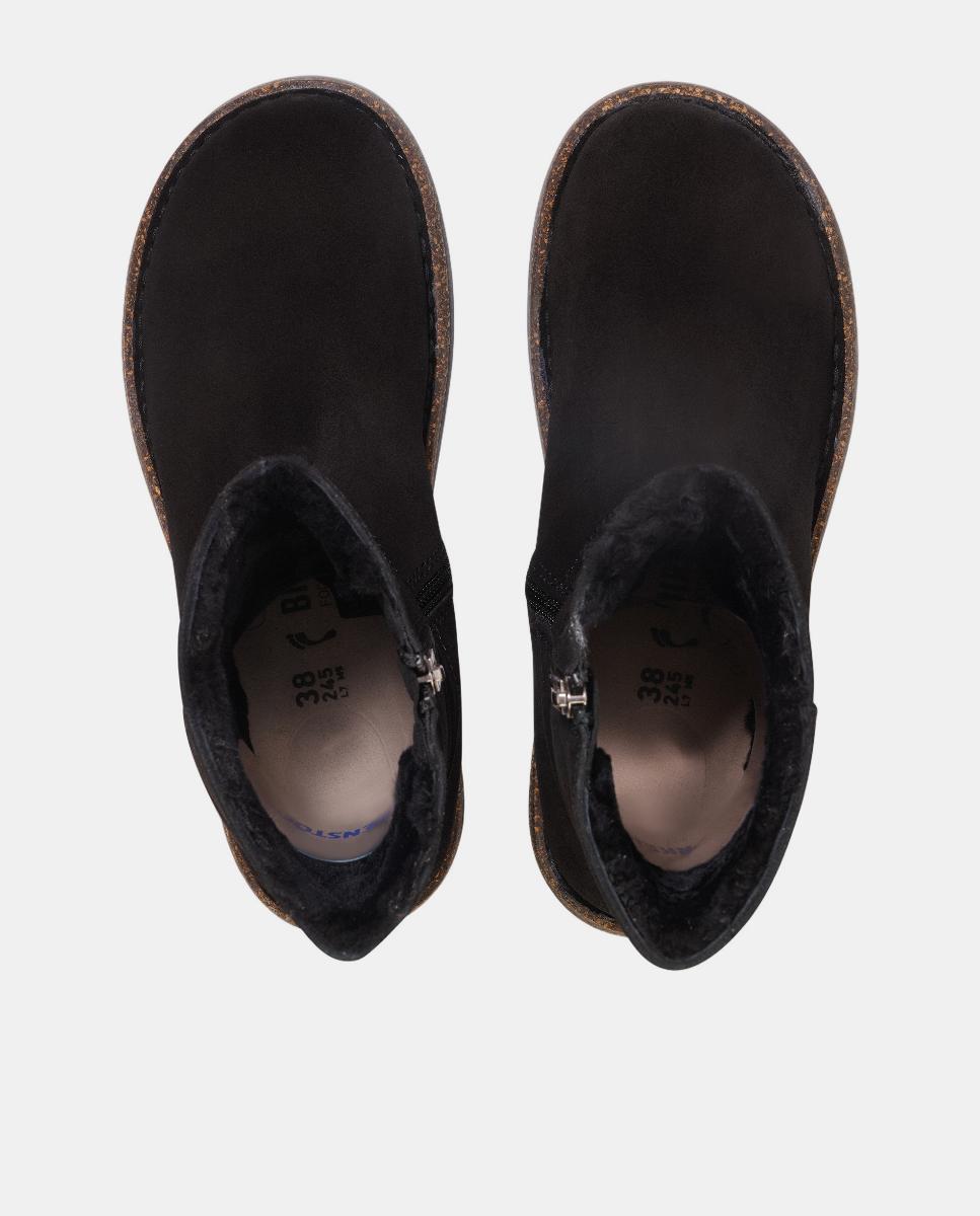 Botas de Camurça e Lã de Borrego com Fecho de Correr Preto-3