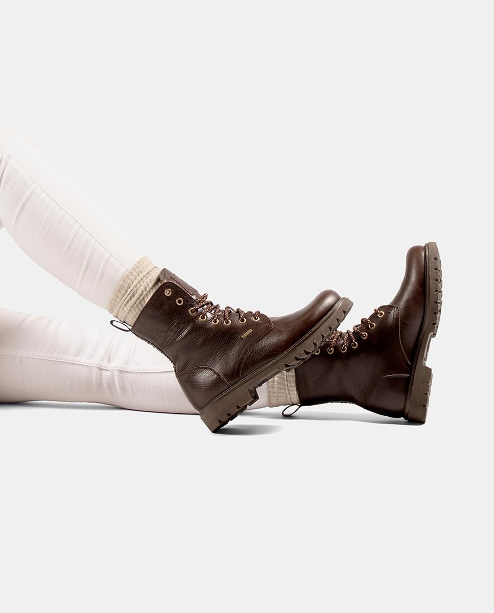 Botas em Pele e com Forro de Goretex Castanho-escuro-2