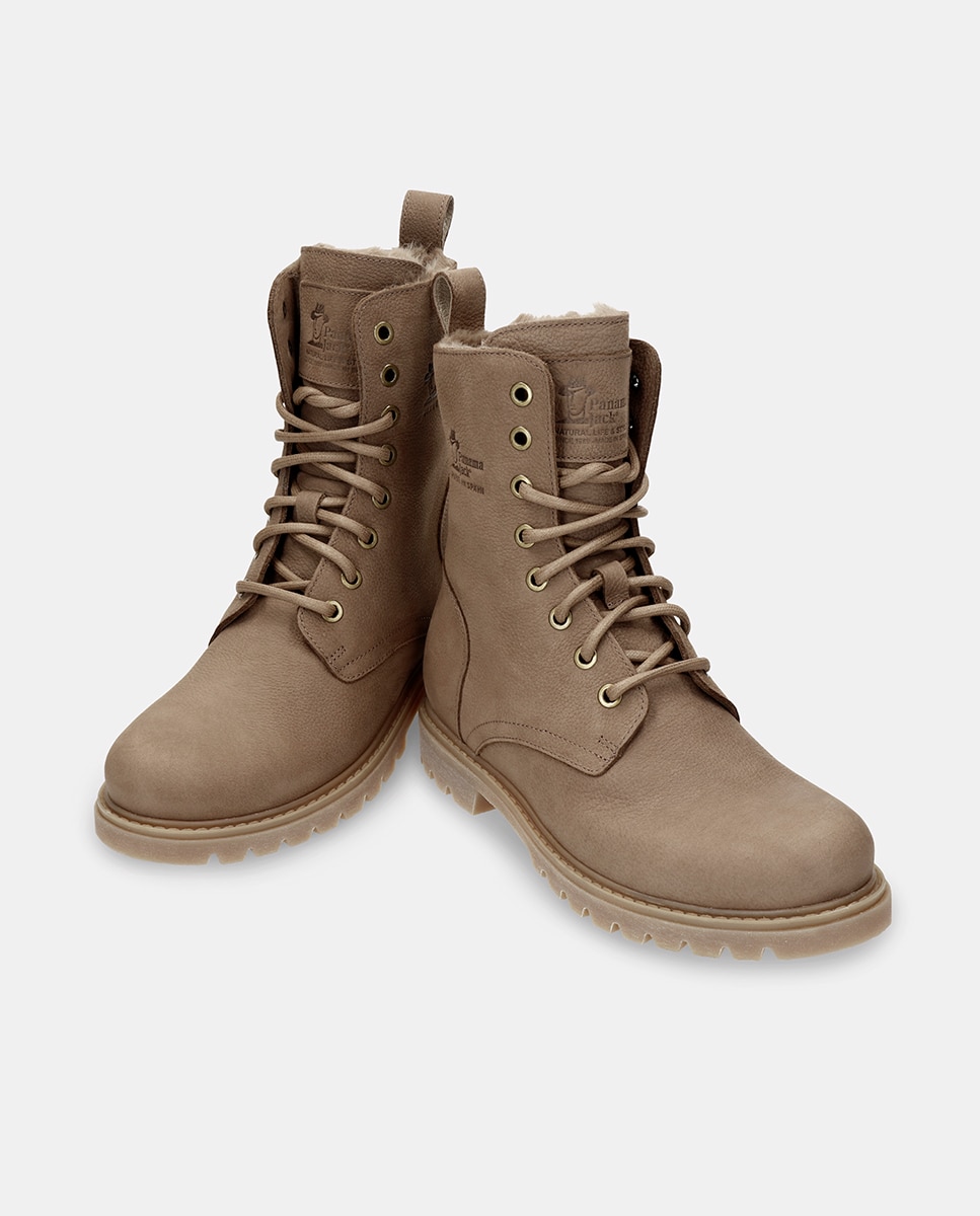 Botas em Pele e com Forro de Pelo Sintético Cinzento-2