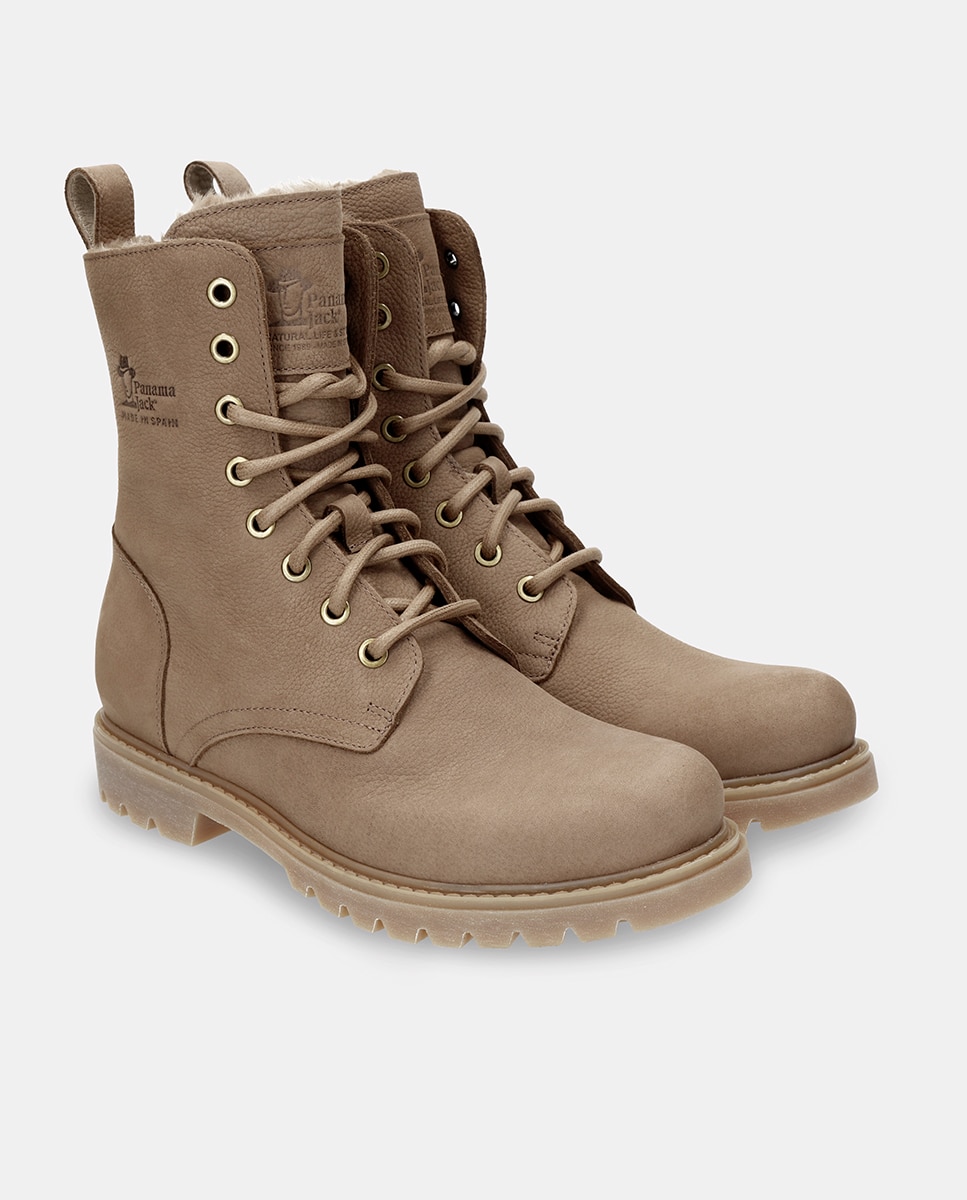 Botas em Pele e com Forro de Pelo Sintético Cinzento-4
