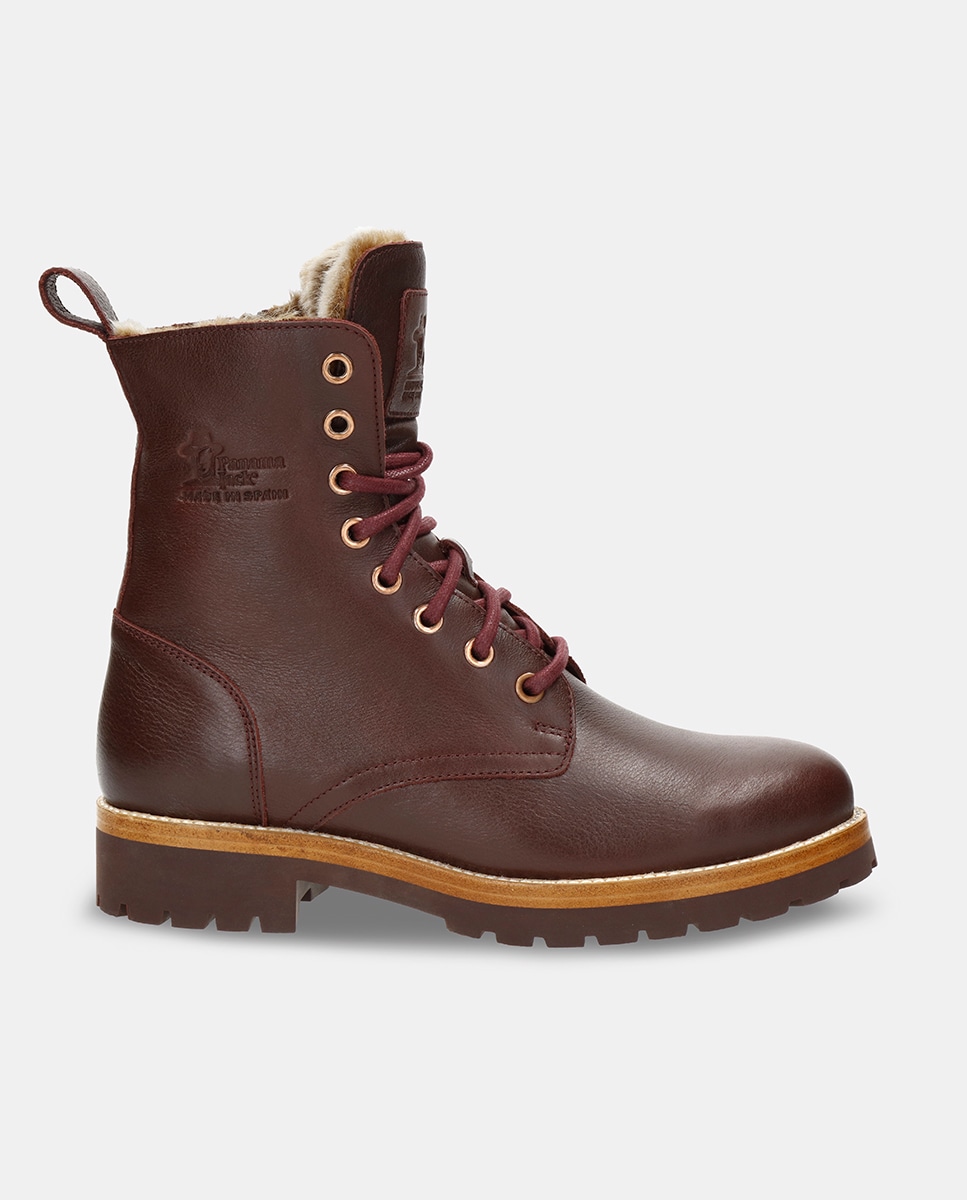 Botas em Pele e com Forro de Pelo Sintético Vermelho/Grená-1