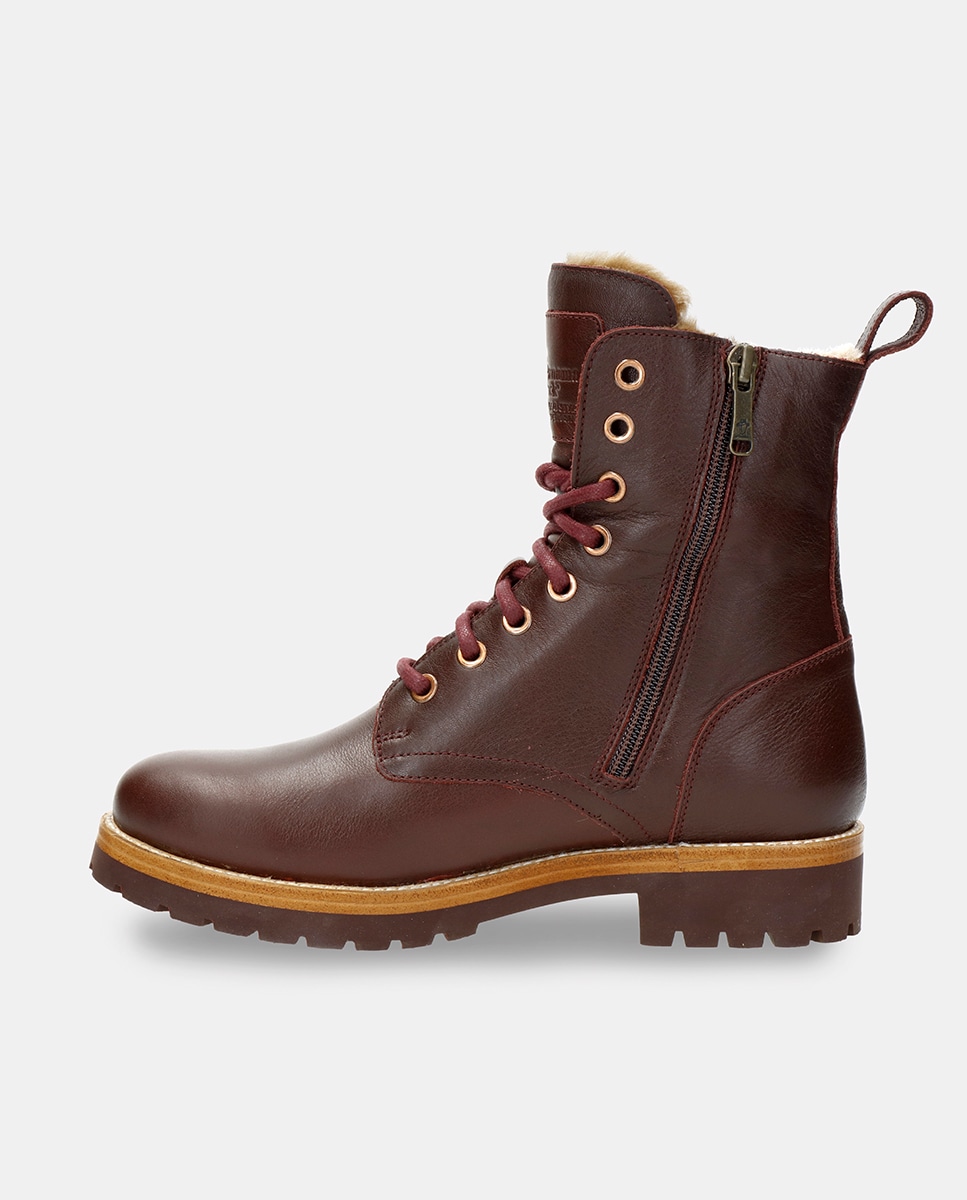 Botas em Pele e com Forro de Pelo Sintético Vermelho/Grená-5