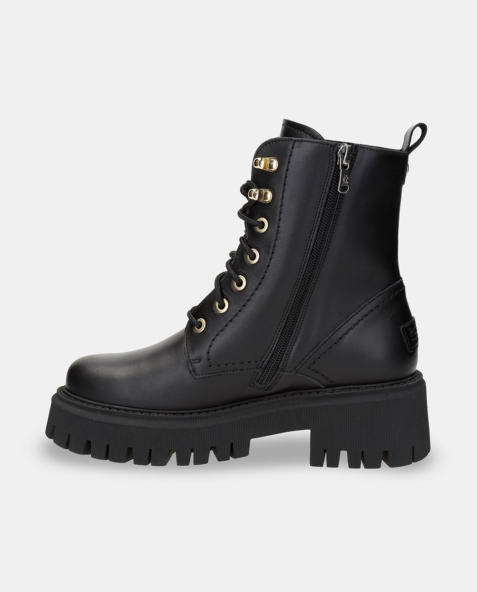 Botas em Pele e com Forro de Pelo Sintético Preto-7