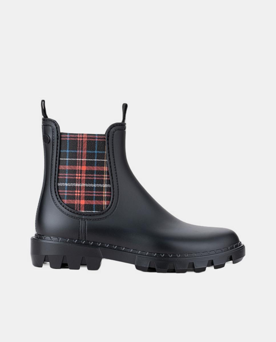 Imagem 0 de Galochas Tipo Botins com Puxadores com Elástico Escocês - Preto