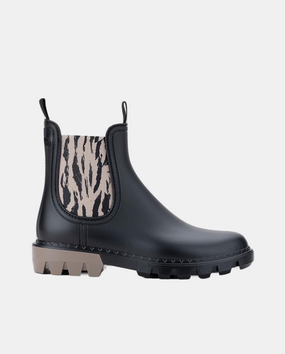 Imagem 0 de Galochas Tipo Botins com Sola Track e Puxadores com Elástico Zebra - Preto