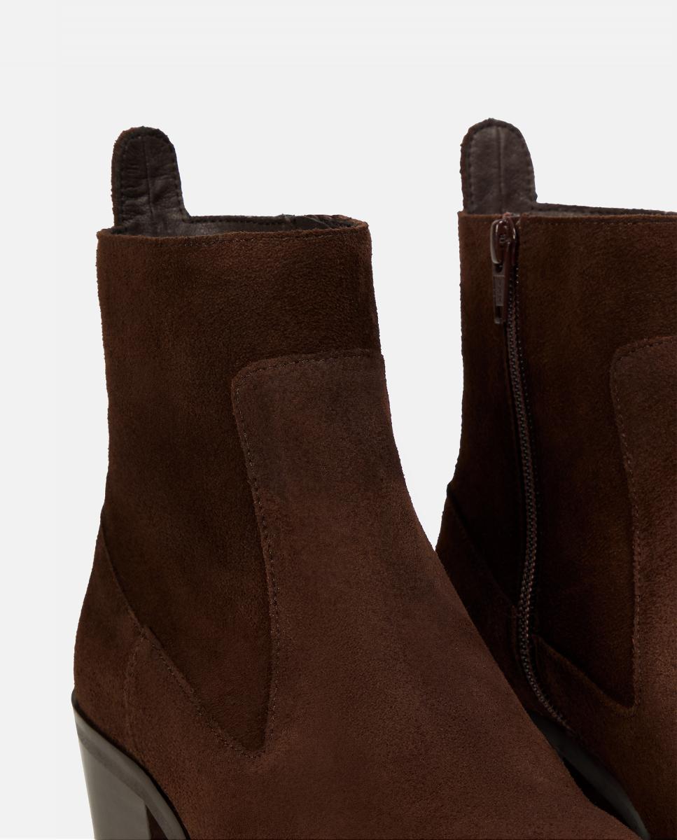 Botins Tipo Cowboy em Pele Castanho-5