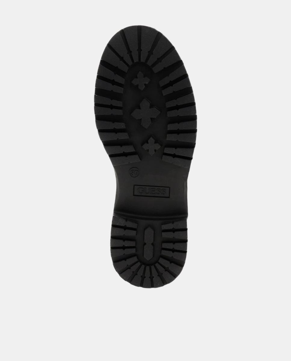 Botins Leanna em Pele com Salto Quadrado Preto-6