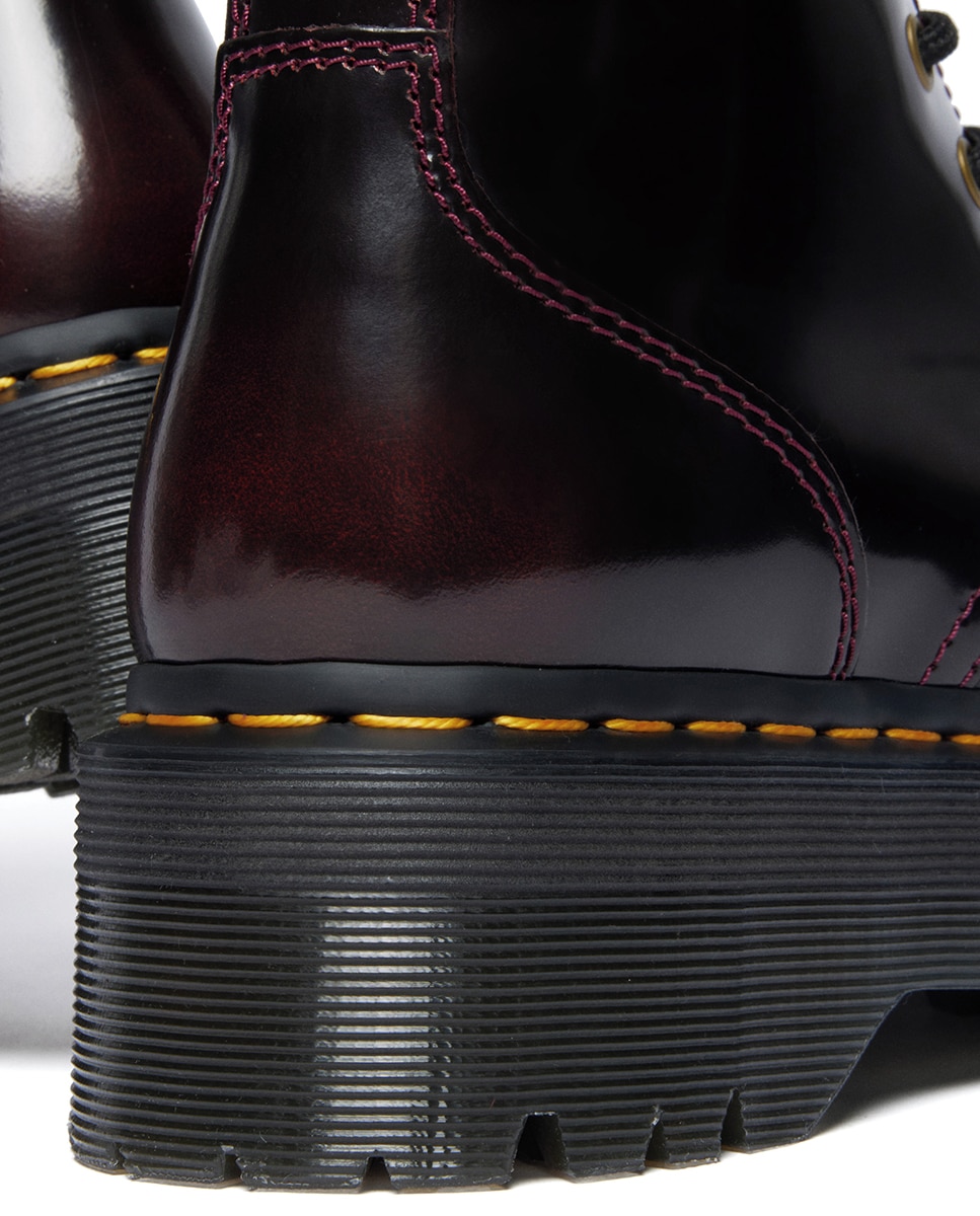 Botas em Pele com Plataforma Jadon Vermelho-escuro-6