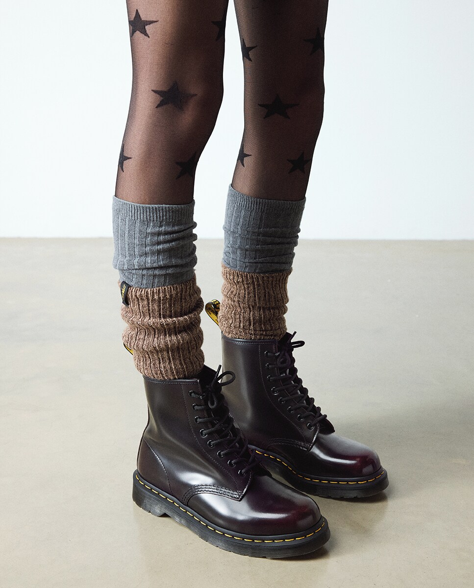 Botas 1460 em Pele Vermelho-cereja-9