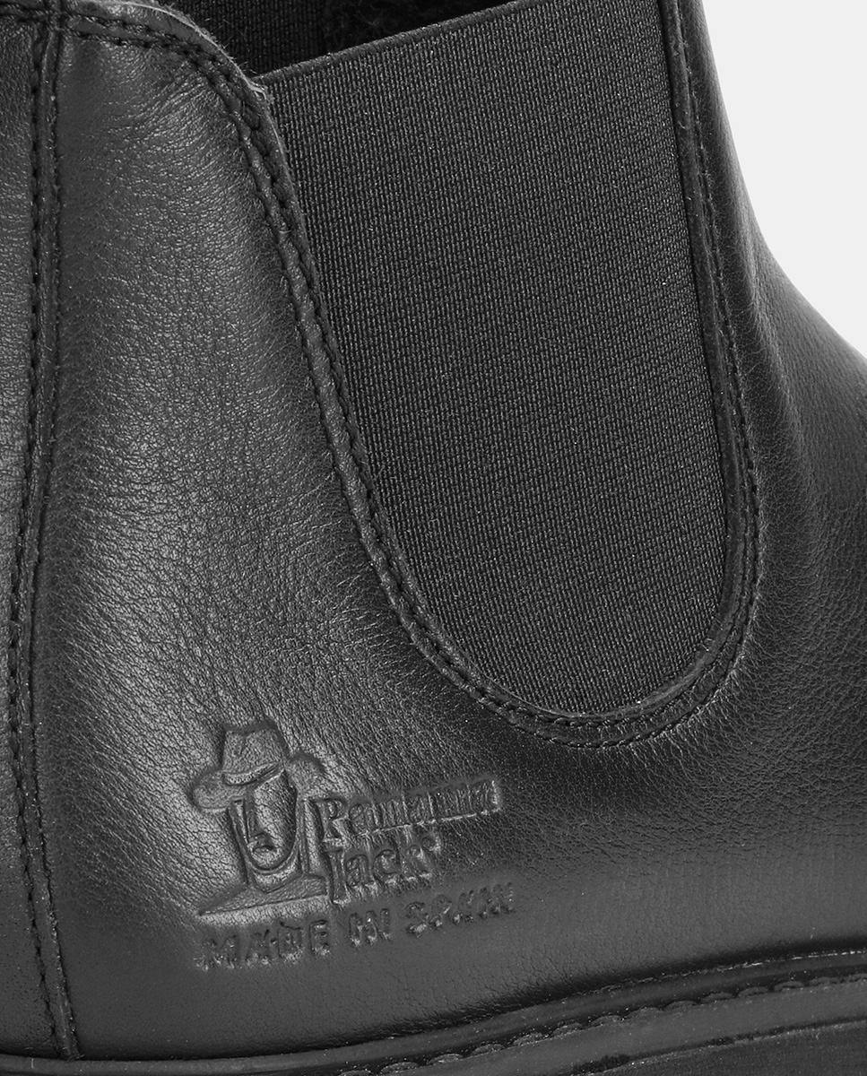 Botins em Pele com Forro de Pelo Sintético Preto-7