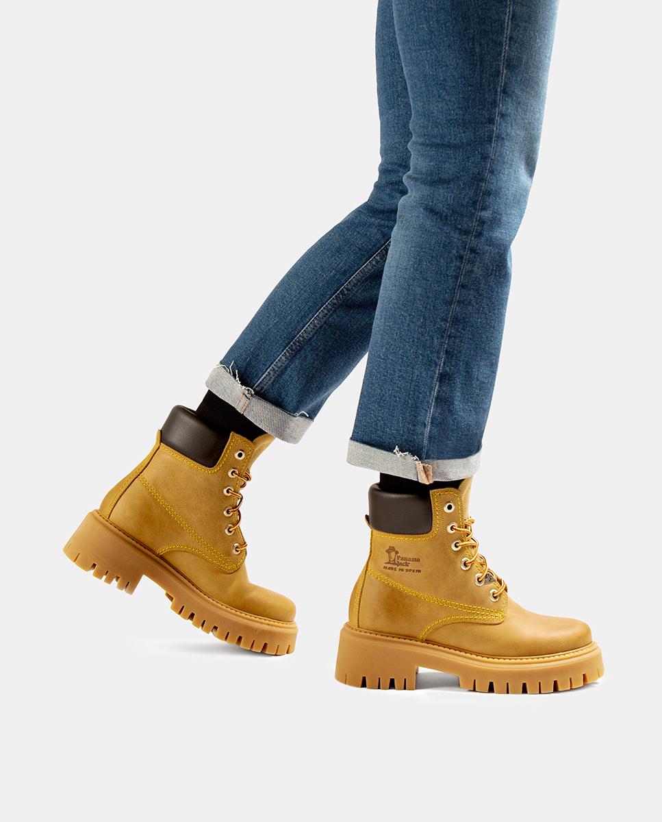 Botas em Pele e com Forro em Pele Amarelo Camel-2