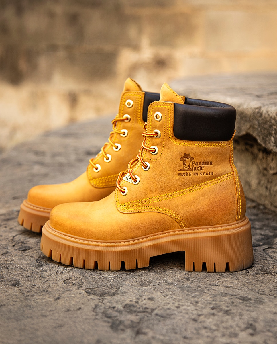 Botas em Pele e com Forro em Pele Amarelo Camel-9