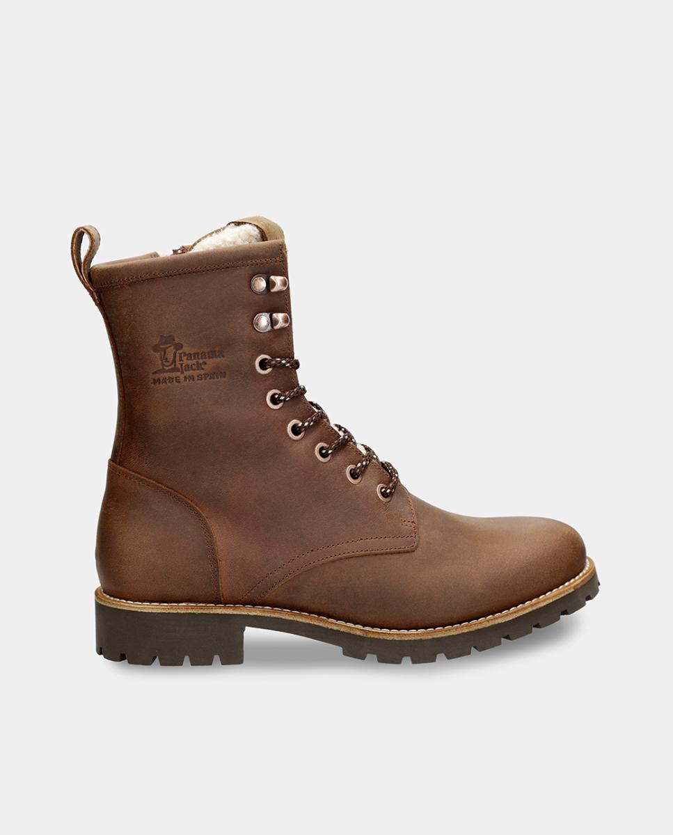 Botas de mujer en piel con forro de pelo sintético - Panama Jack - Cuero Cuero-1