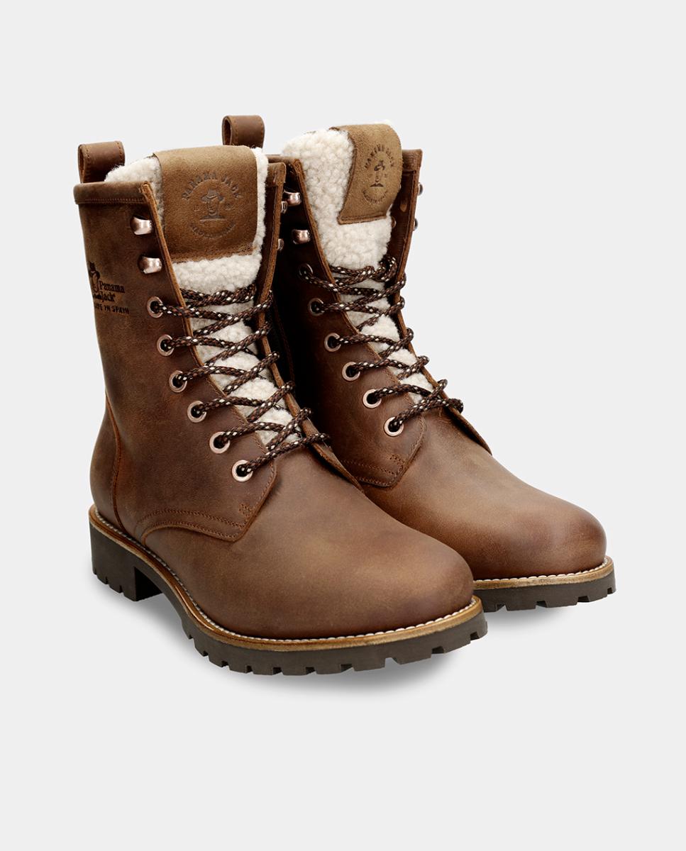 Botas de mujer en piel con forro de pelo sintético - Panama Jack - Cuero Cuero-6