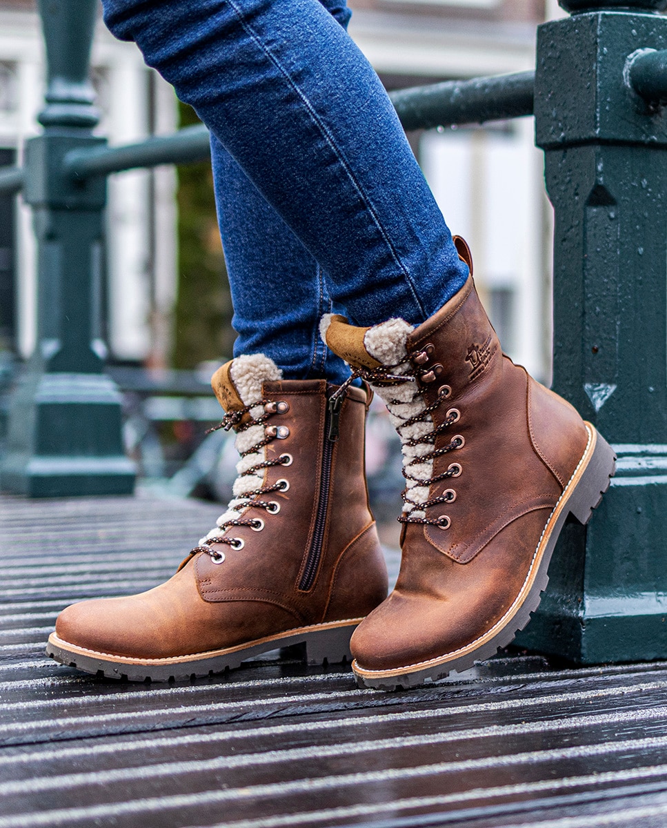 Botas de mujer en piel con forro de pelo sintético - Panama Jack - Cuero Cuero-10