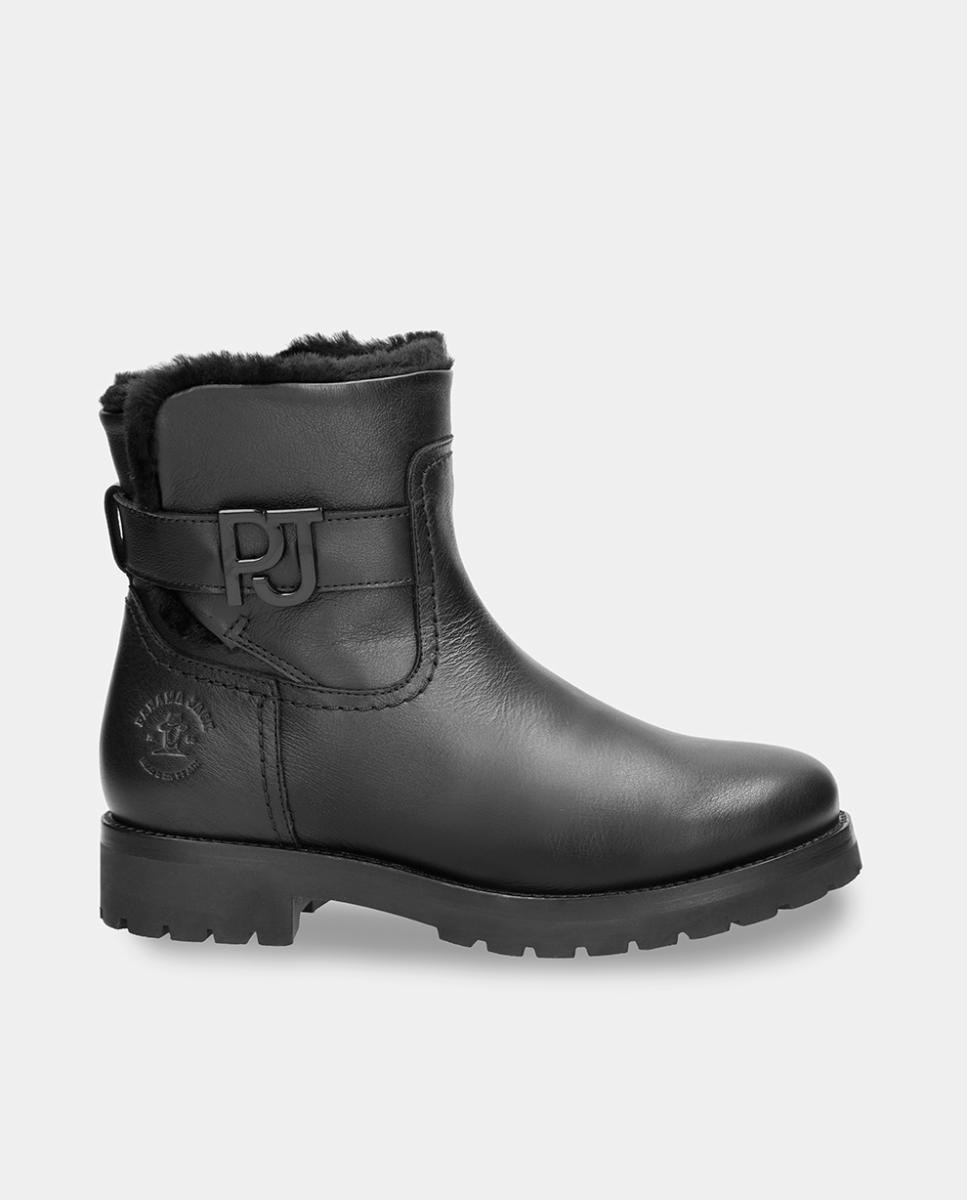 Botas de mujer en piel con forro de pelo sintético - Panama Jack - Negro Negro-1