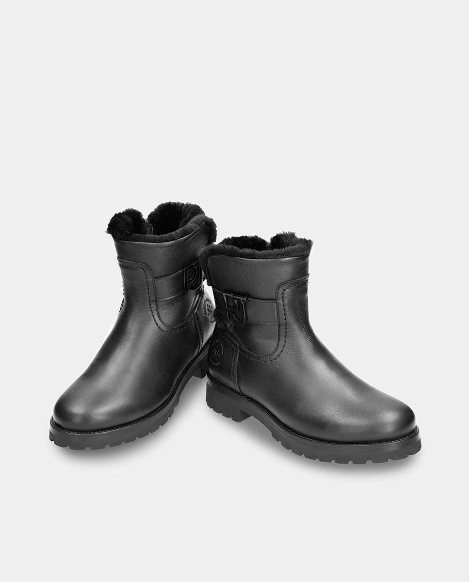 Botas de mujer en piel con forro de pelo sintético - Panama Jack - Negro Negro-2