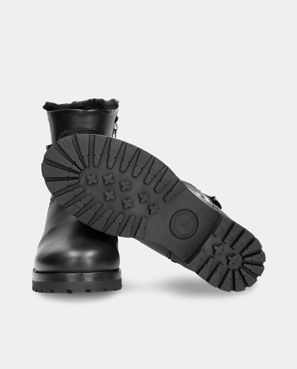 Botas de mujer en piel con forro de pelo sintético - Panama Jack - Negro Negro-3