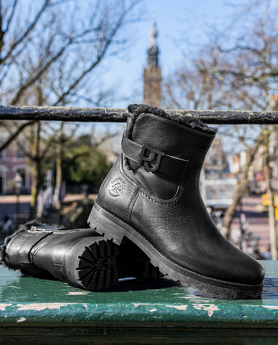 Botas de mujer en piel con forro de pelo sintético - Panama Jack - Negro Negro-10