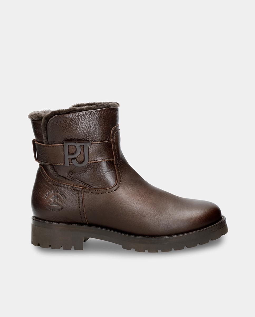 Imagen 0 de Botas de mujer en piel con forro de pelo sintético Marrón oscuro