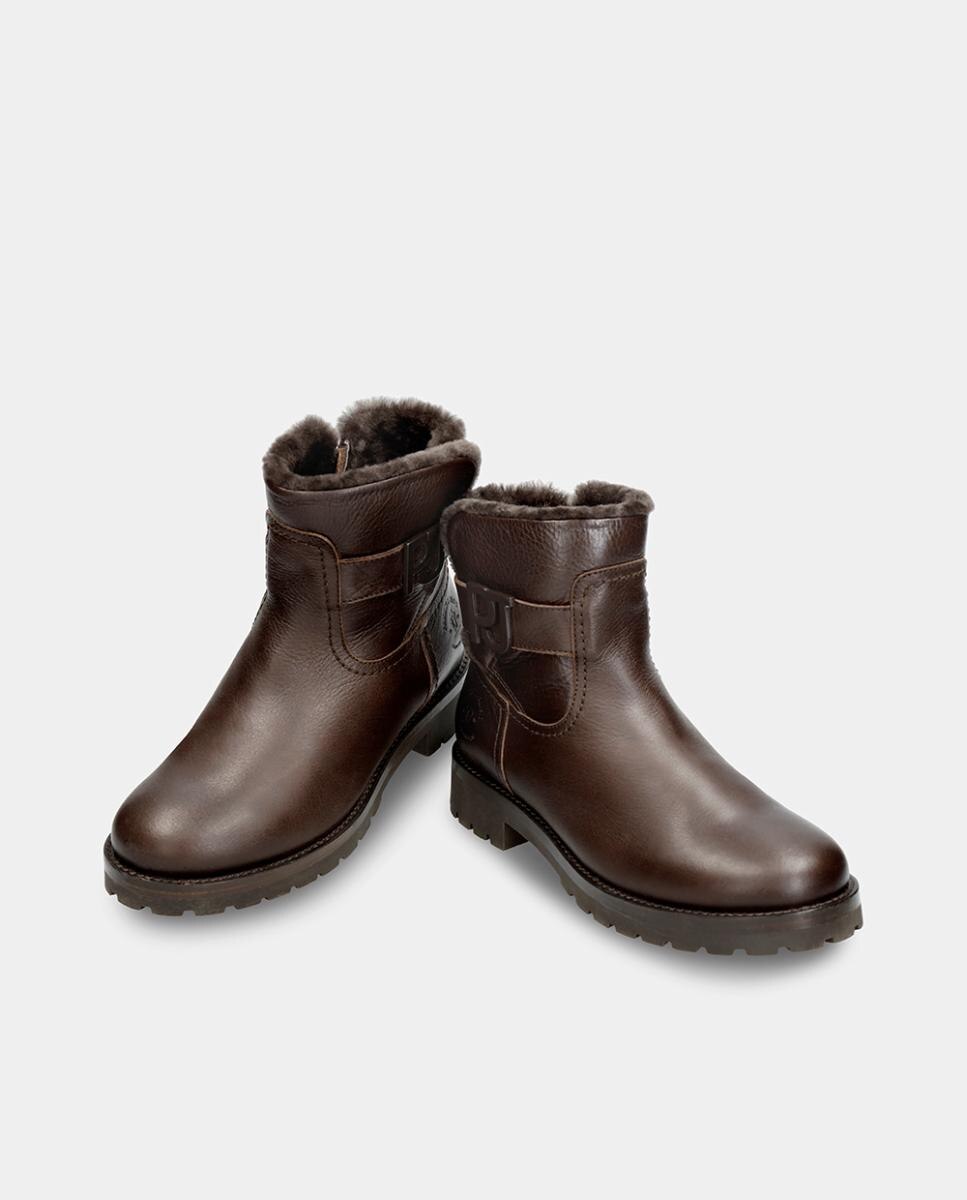 Botas de mujer en piel con forro de pelo sintético - Panama Jack - Marrón oscuro Marrón oscuro-2