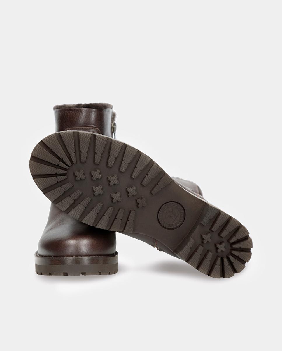 Botas de mujer en piel con forro de pelo sintético - Panama Jack - Marrón oscuro Marrón oscuro-3
