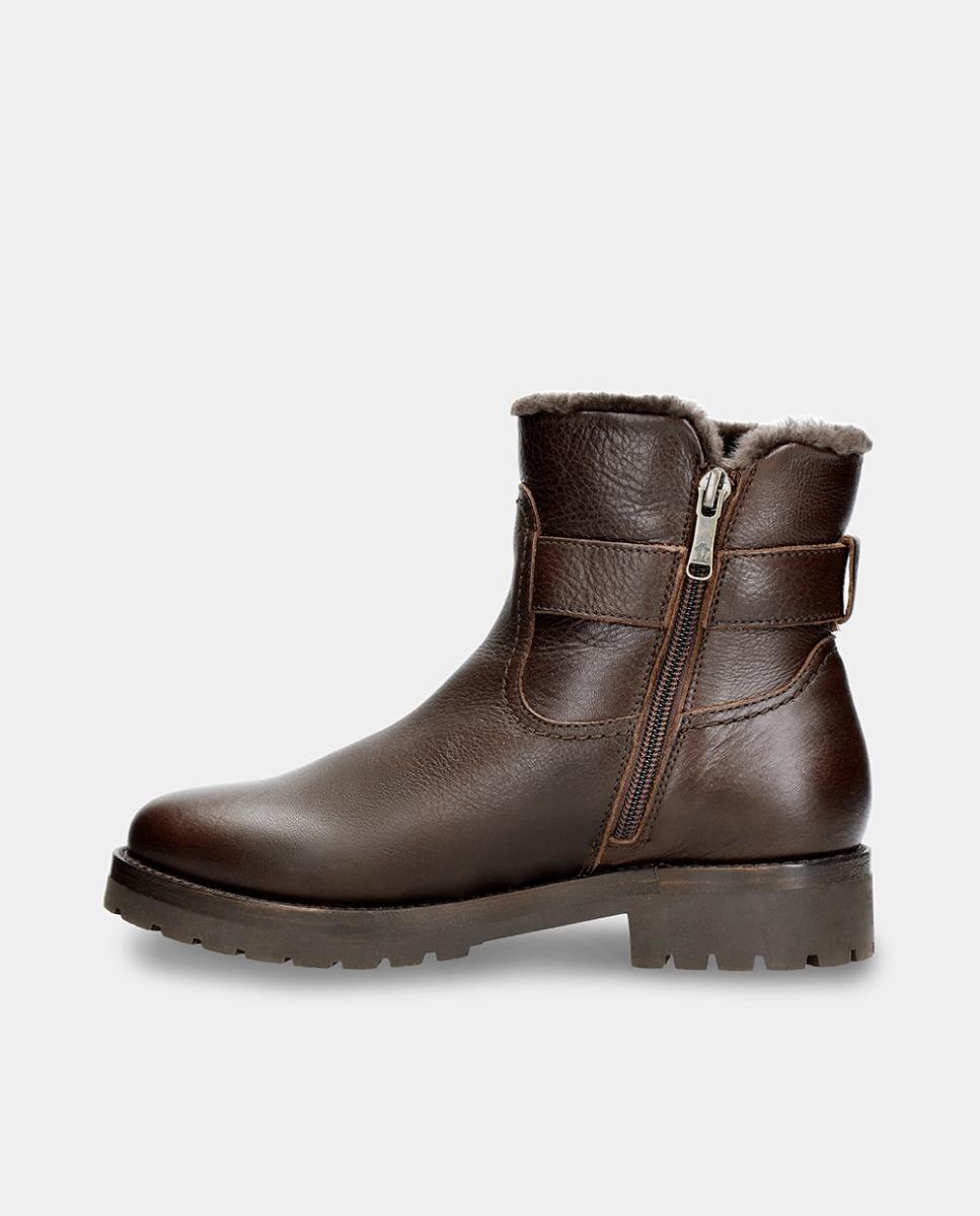Botas de mujer en piel con forro de pelo sintético - Panama Jack - Marrón oscuro Marrón oscuro-4
