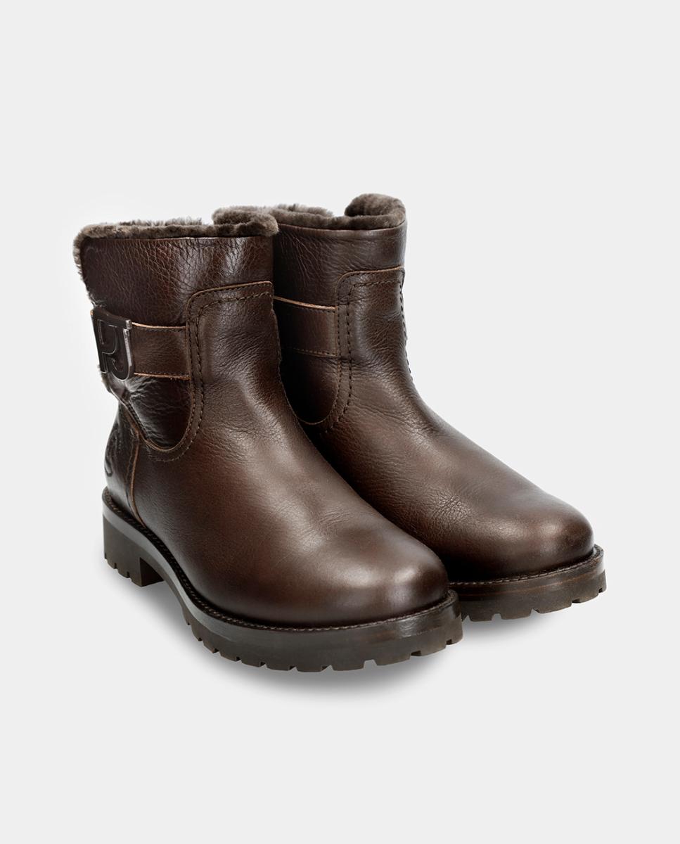 Botas de mujer en piel con forro de pelo sintético - Panama Jack - Marrón oscuro Marrón oscuro-6