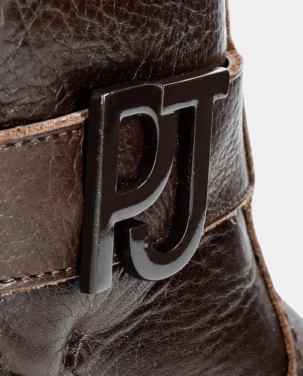 Botas de mujer en piel con forro de pelo sintético - Panama Jack - Marrón oscuro Marrón oscuro-7